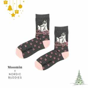 Nordic Buddies 設計女襪（中筒）可兒愛讀冊