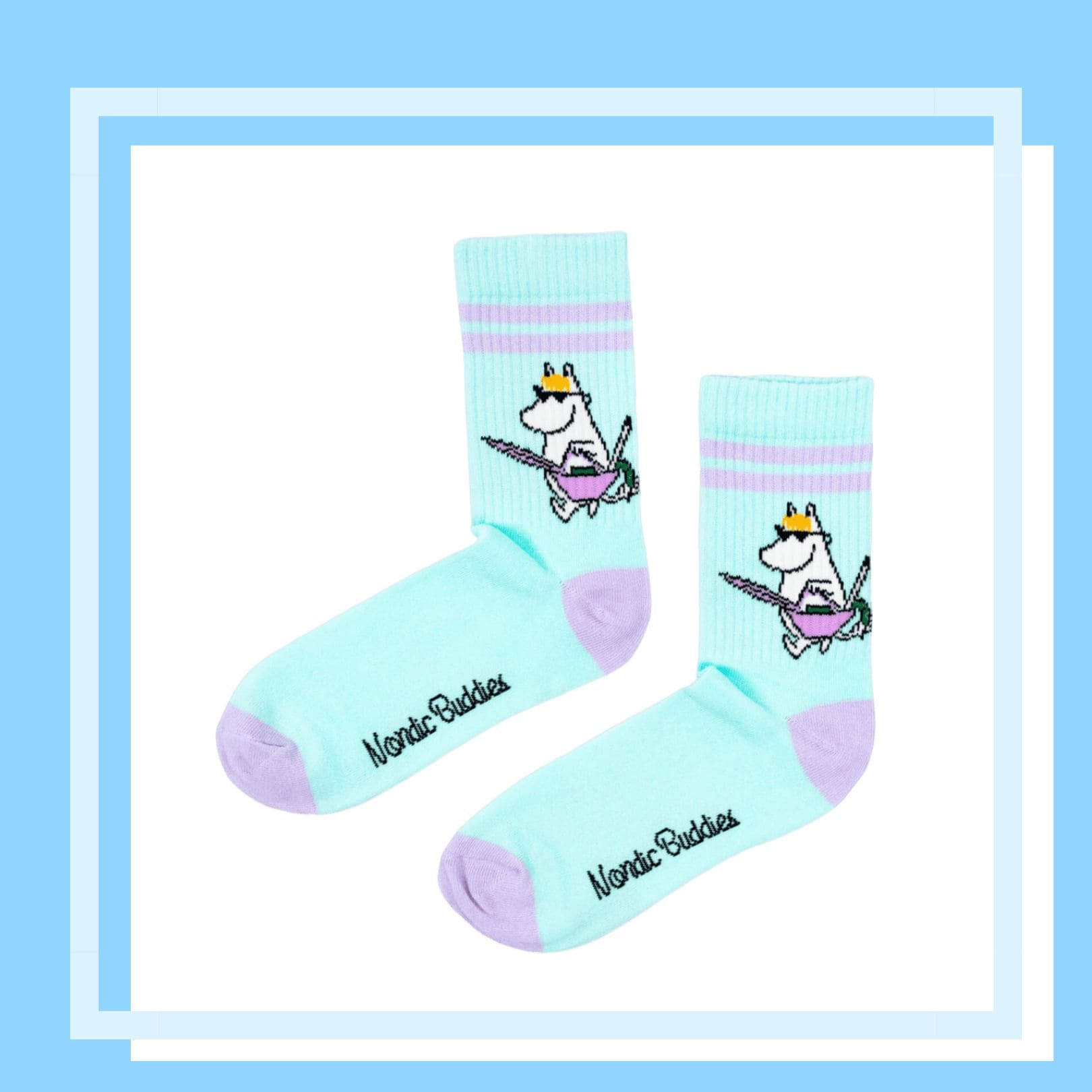 Nordic Buddies北歐好麻吉 Snorkmaiden Retro Ladies Socks - Mint（中筒女襪）可兒好心情