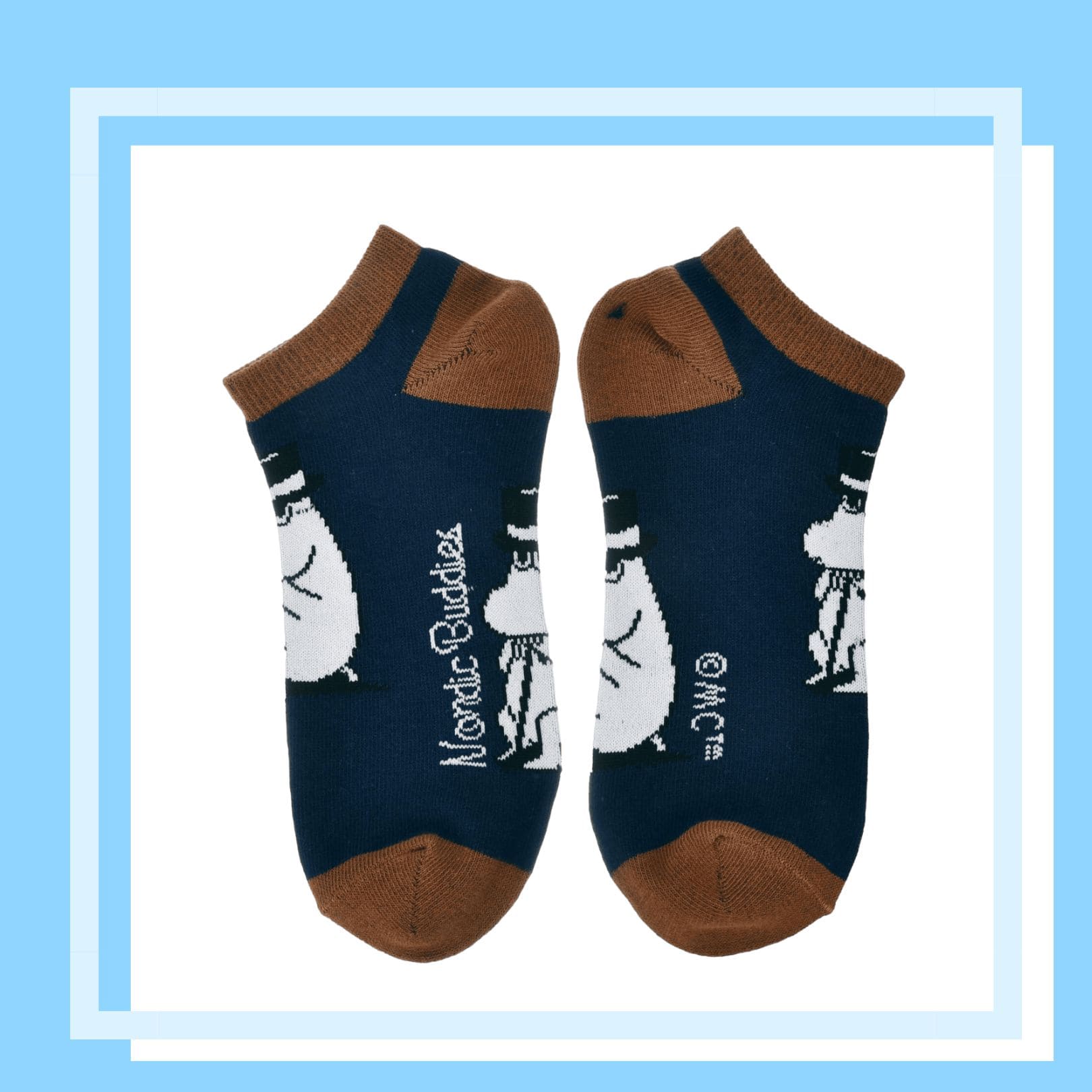 Nordic Buddies北歐好麻吉 Moominpappa Wondering Men Ankle Socks - Navy（踝襪男襪）嚕米爸兜風去
