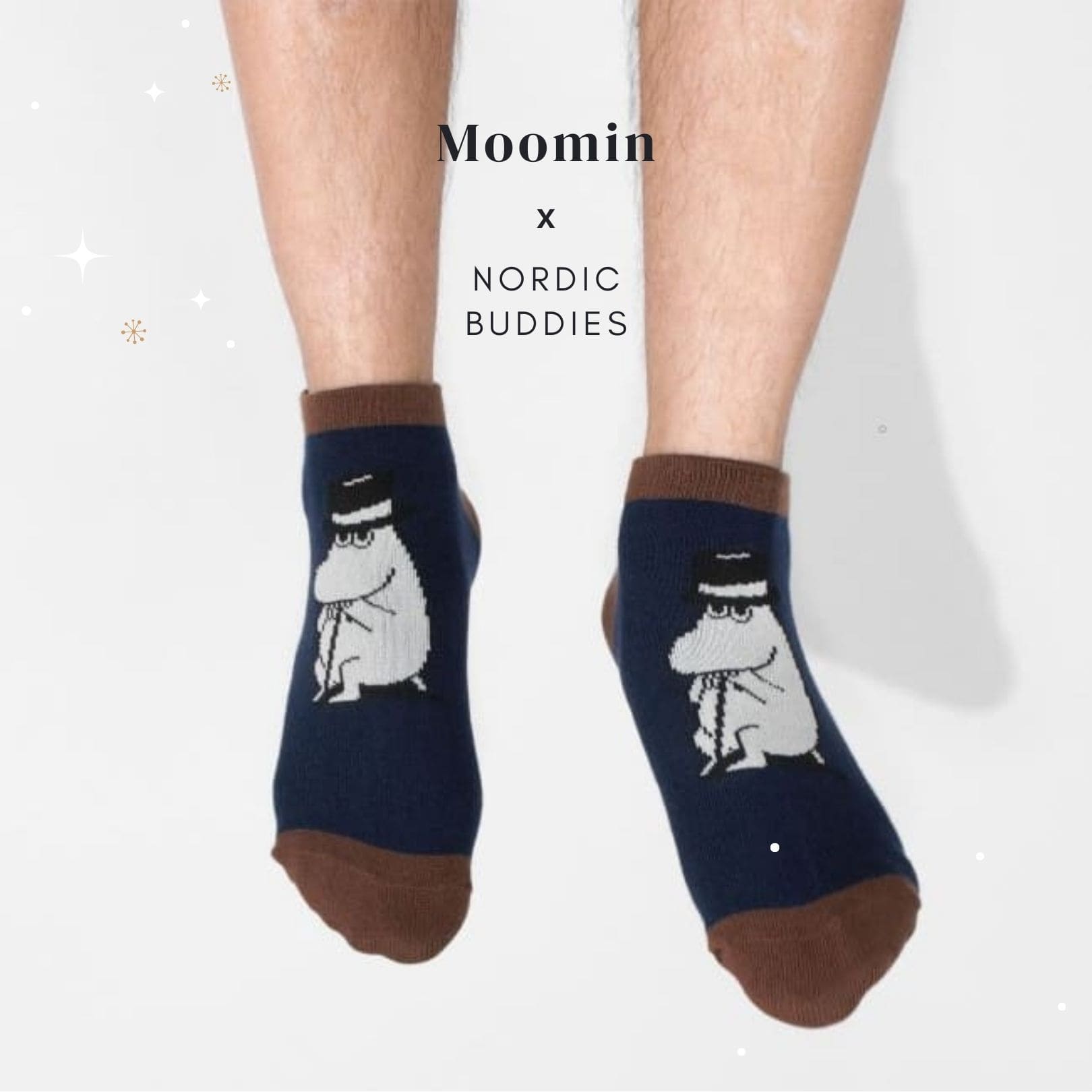 Moominpappa Wondering Men Ankle Socks - Navy（踝襪男襪）嚕米爸兜風去
