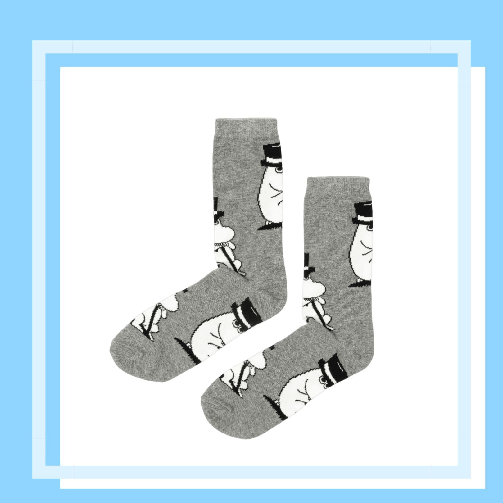 Nordic Buddies北歐好麻吉 Moominpappa Wondering Men Socks - Grey（中筒男襪）嚕米爸兜風去