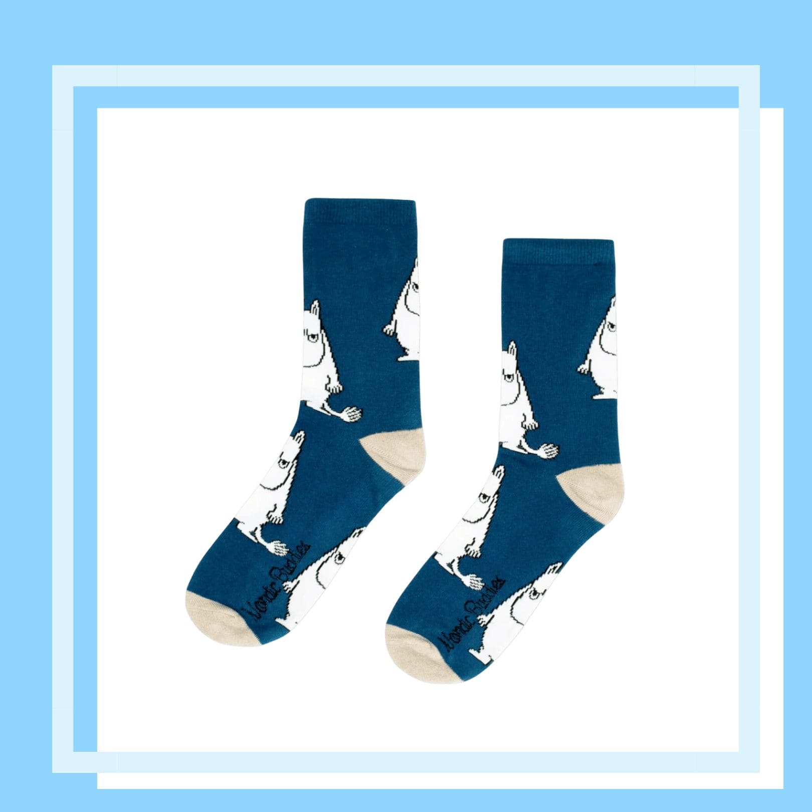 Nordic Buddies北歐好麻吉 Moomintroll Grumpy Men Socks - Navy（中筒男襪）嚕嚕米 / 姆明氣噗噗