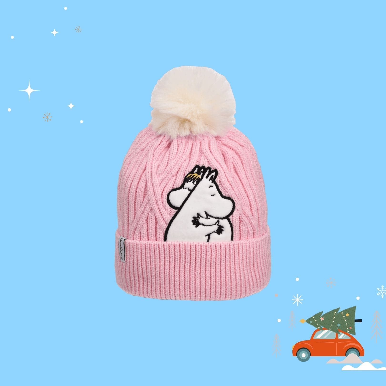 Moomintroll + Snorkmaiden Winter Beanie Kids - Pink（兒童毛帽）愛的抱抱