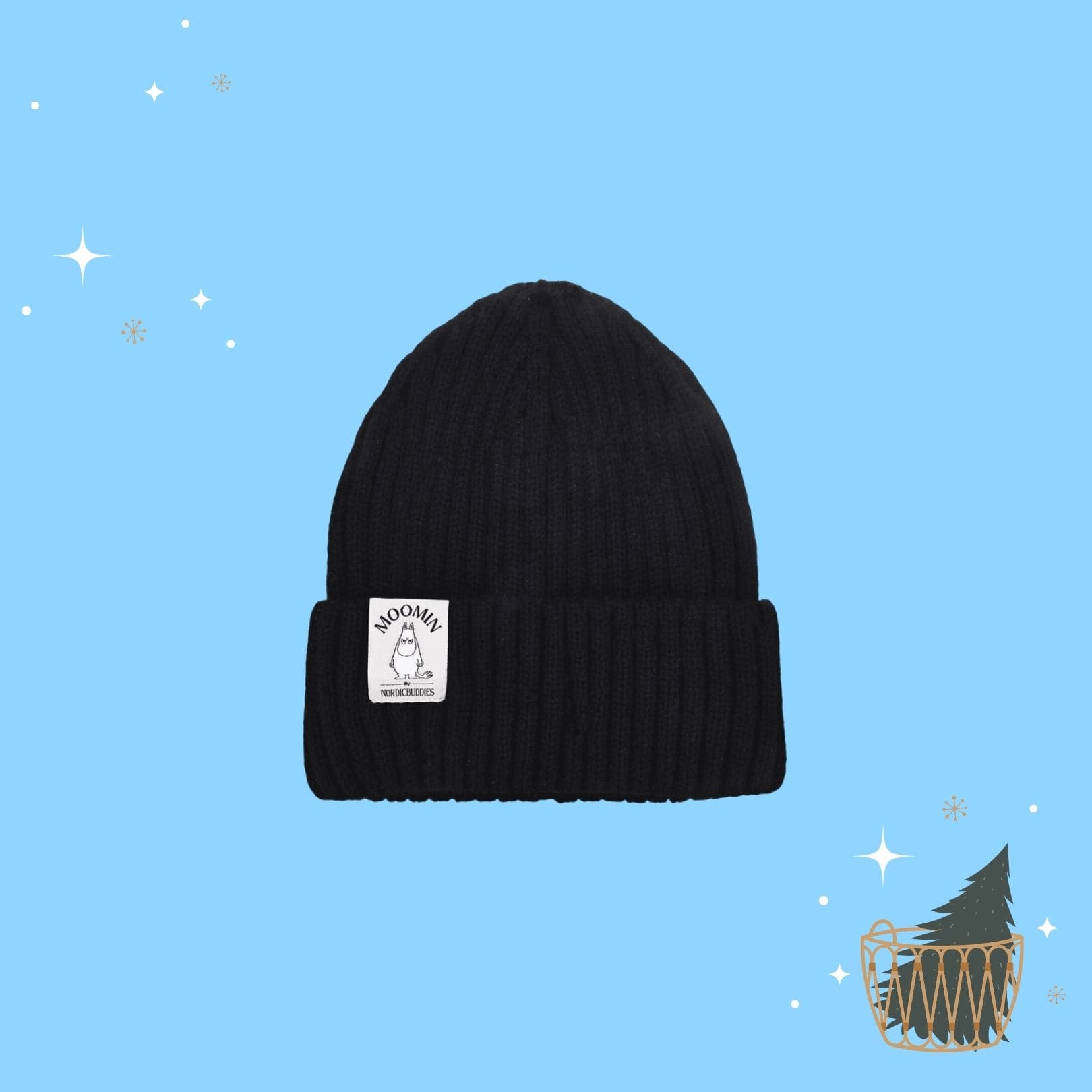 Moomintroll Winter Classic Beanie（Knit Cap）- Black（針織毛帽）嚕嚕米氣噗噗