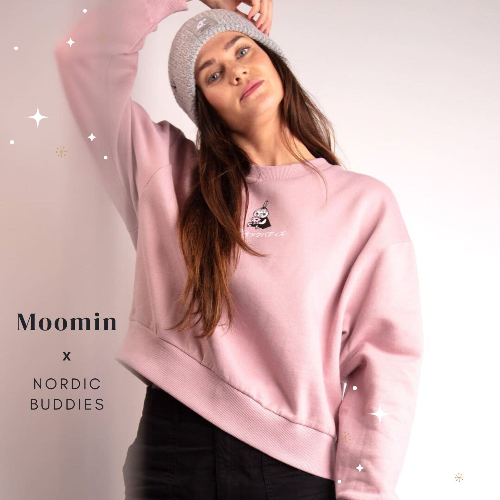 Nordic Buddies北歐好麻吉 Moomintroll Winter Hat Beanie Adult - Grey（針織毛帽）奔跑吧嚕嚕米 / 姆明
