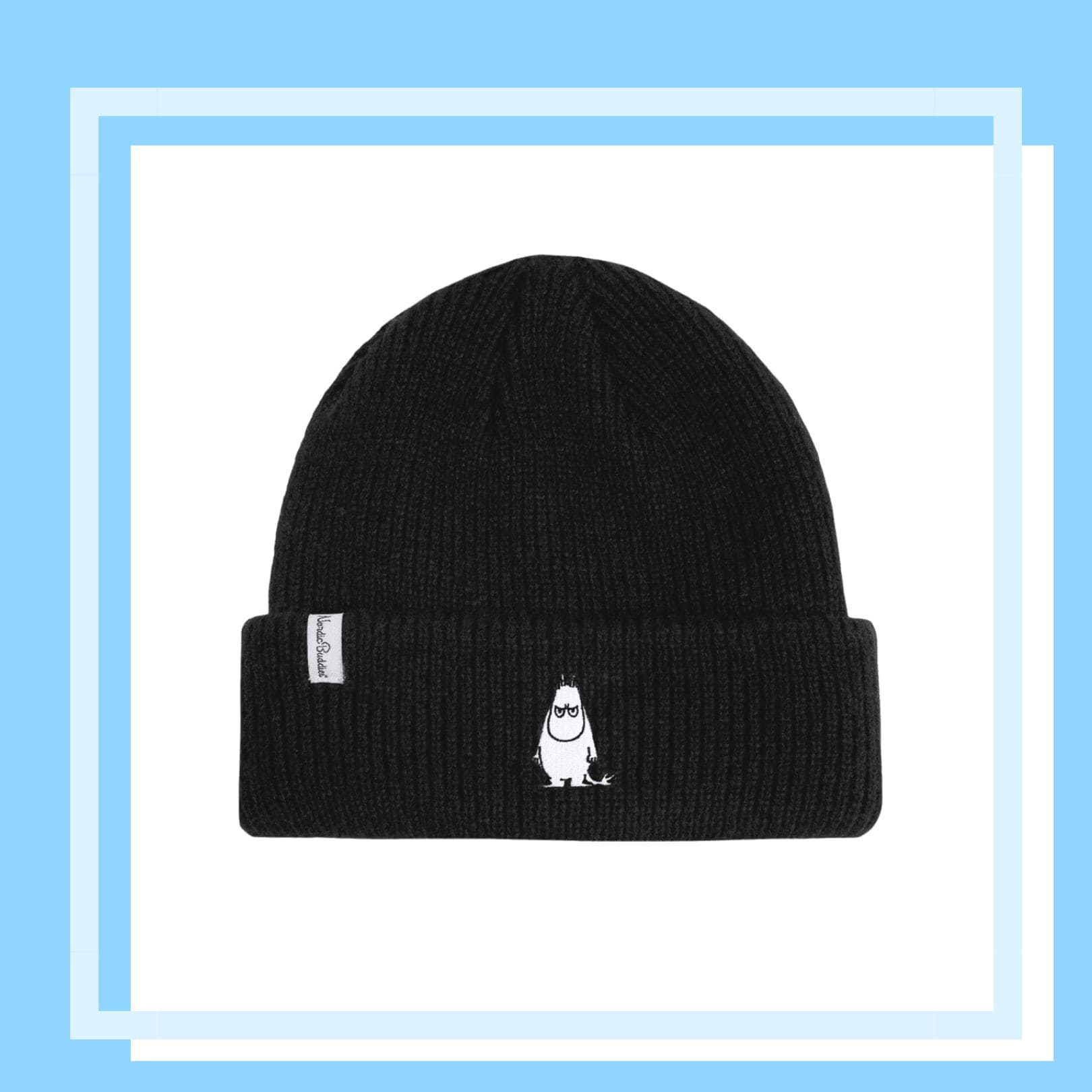 Nordic Buddies北歐好麻吉 Moomintroll Winter Hat Embroidered Beanie Adult - Black（刺繡毛帽）嚕嚕米 / 姆明氣噗噗