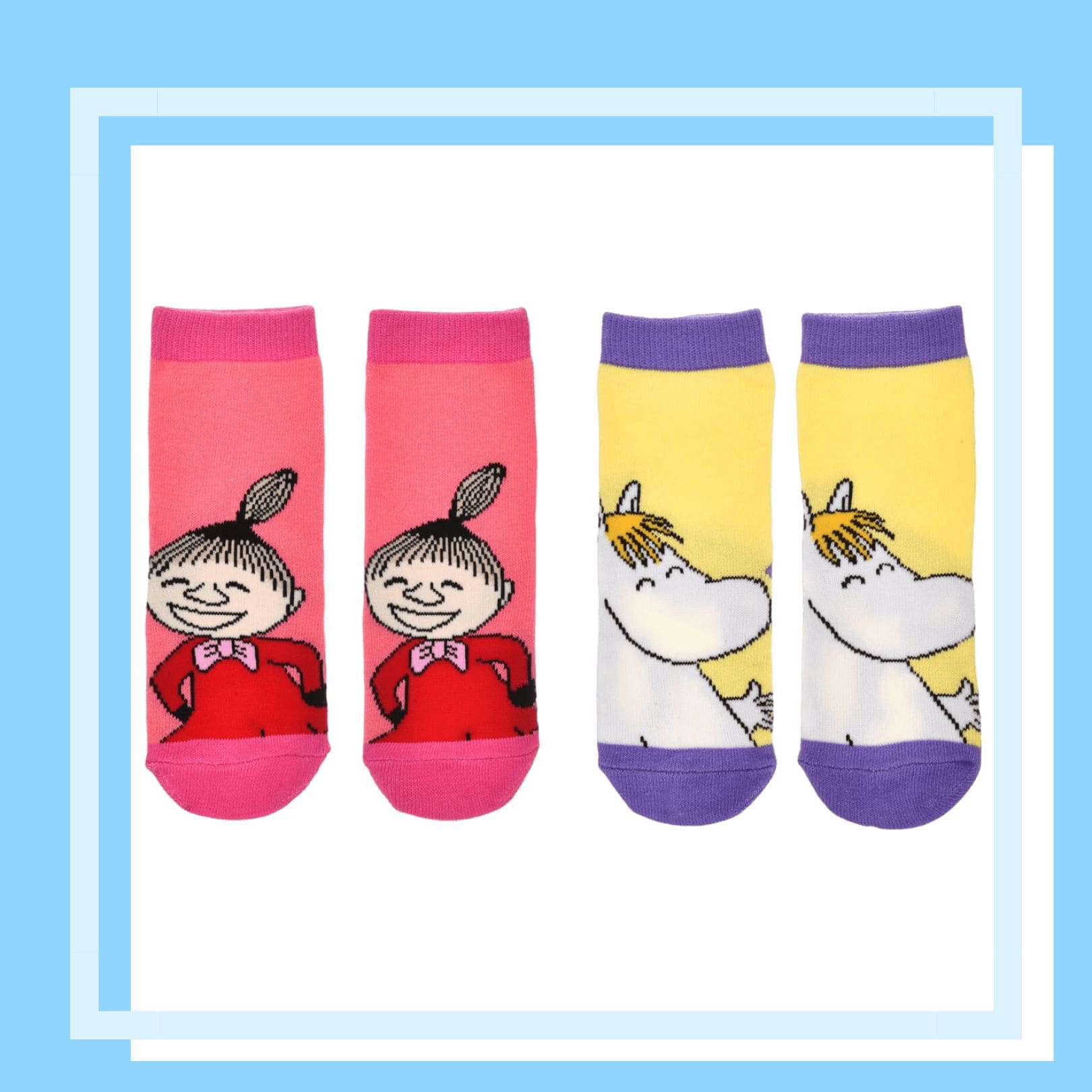 Nordic Buddies北歐好麻吉 Little My Kids Socks - Happiness（中筒童襪）小不點嘻哈 + Snorkmaiden Kids Socks - Smiling - Yellow（中筒童襪）笑容可兒掬