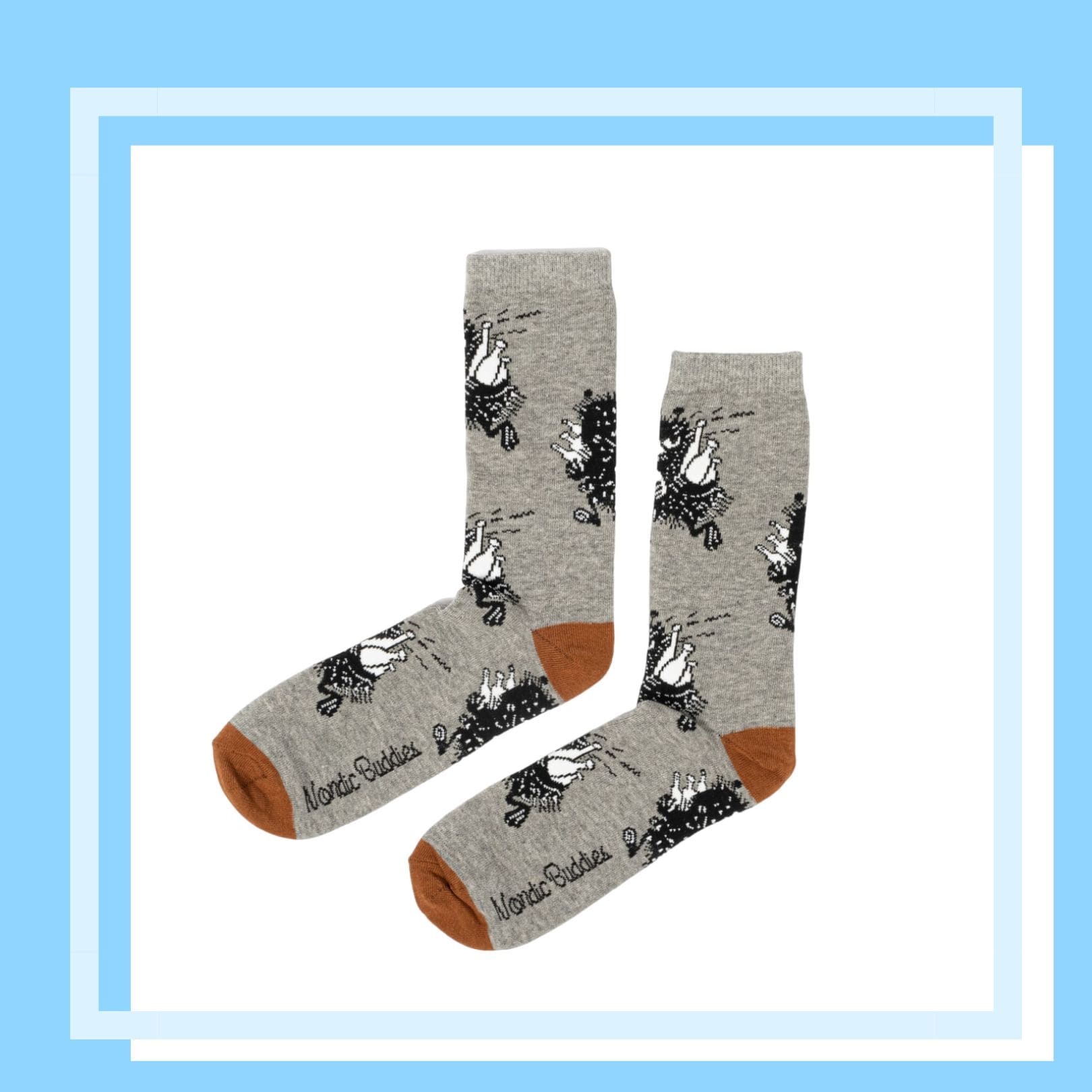 Nordic Buddies北歐好麻吉 Stinky's Getaway Men Socks - Grey（中筒男襪）阿丁大盜