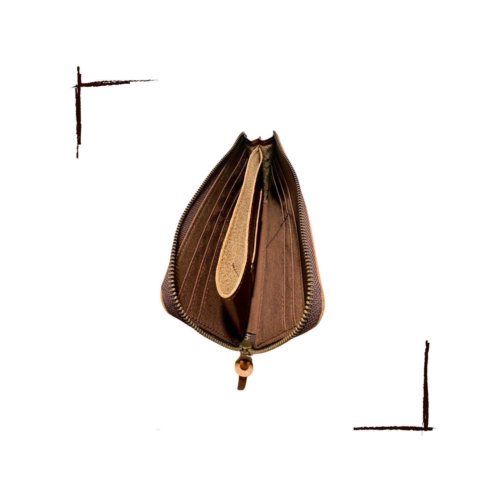 Kanmi淺草革小物 玉露印本革Ｌ型長夾 可麗露