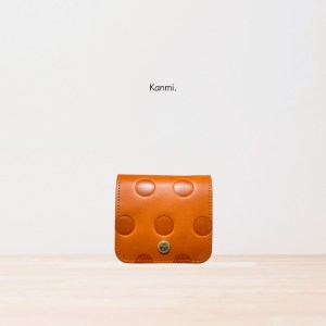 Kanmi. 淺草革小物．甘飴印本革上掀口金短夾 焦糖｜東京職人手作｜天然牛革｜復古質感口金｜初日短夾首選