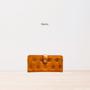 Kanmi. 淺草革小物．甘飴印本革纖薄扣式長夾 焦糖｜東京職人手作｜天然牛革｜輕薄超有感｜減壓系輕心薄夾