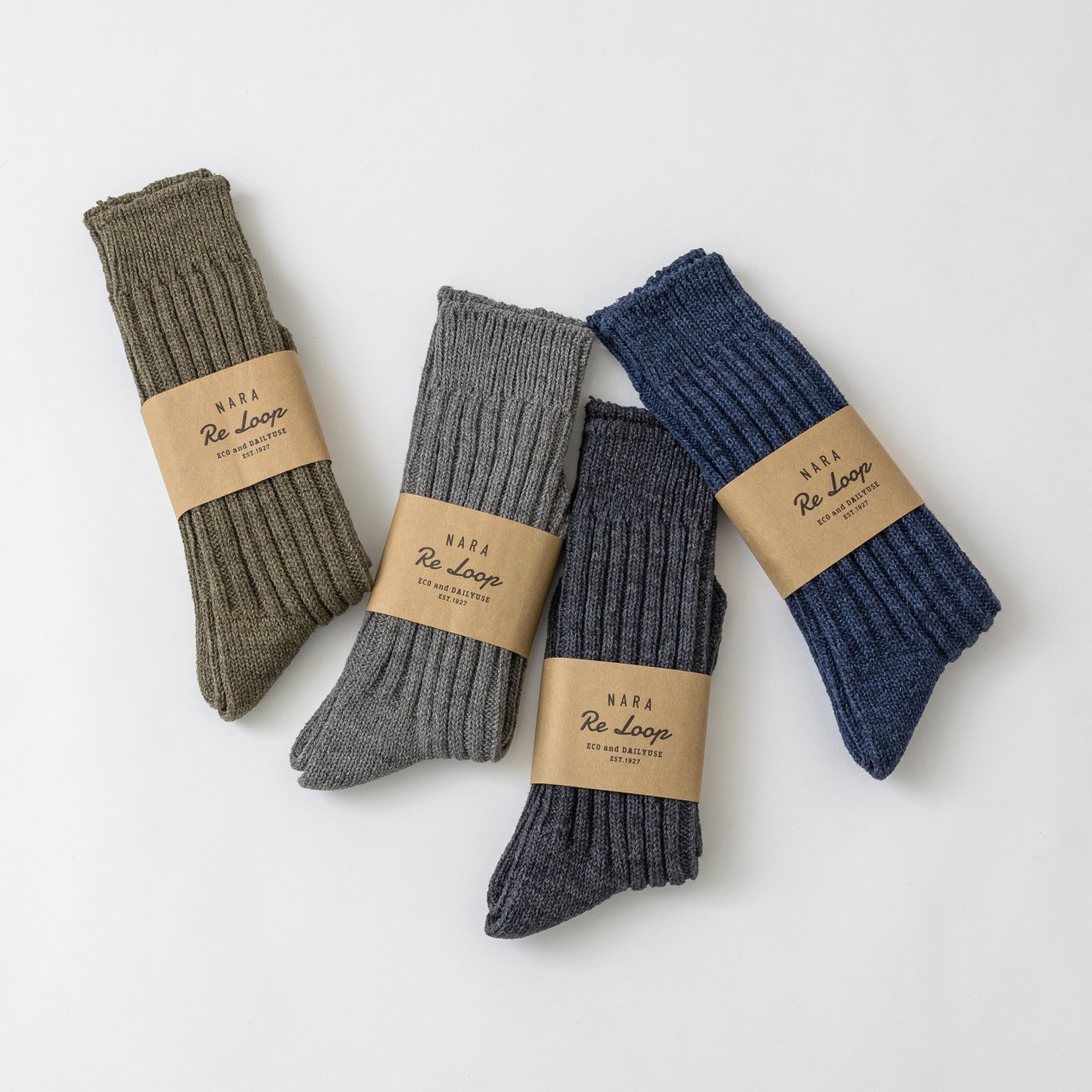 SOUKI【RE LOOP】RECYCLE COTTON SPECK DYE RIB HIGH CREW 2