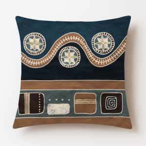 Tribal Textiles 藍天搖擺的馬利山丘 Modzi 粗獷派手繪蠟染純棉抱枕套