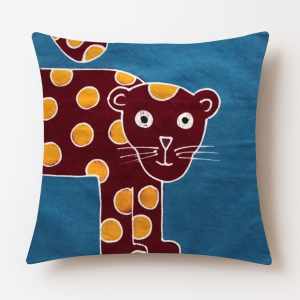 Tribal Textiles 全非洲最友善的花豹 粗獷派手繪蠟染純棉抱枕套