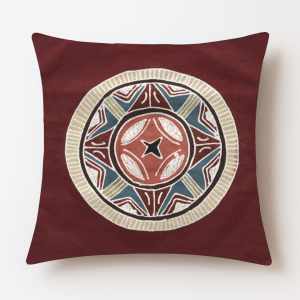 Tribal Textiles 神祕仙女圈 馬賽紅 粗獷派手繪蠟染純棉抱枕套