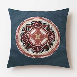 Tribal Textiles 神祕仙女圈 馬賽藍 粗獷派手繪蠟染純棉抱枕套