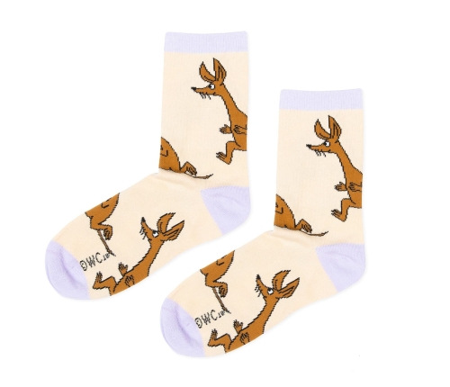 Nordic Buddies北歐好麻吉 Sniff Running Women's Socks - Beige（中筒女襪）奔跑吧大耳