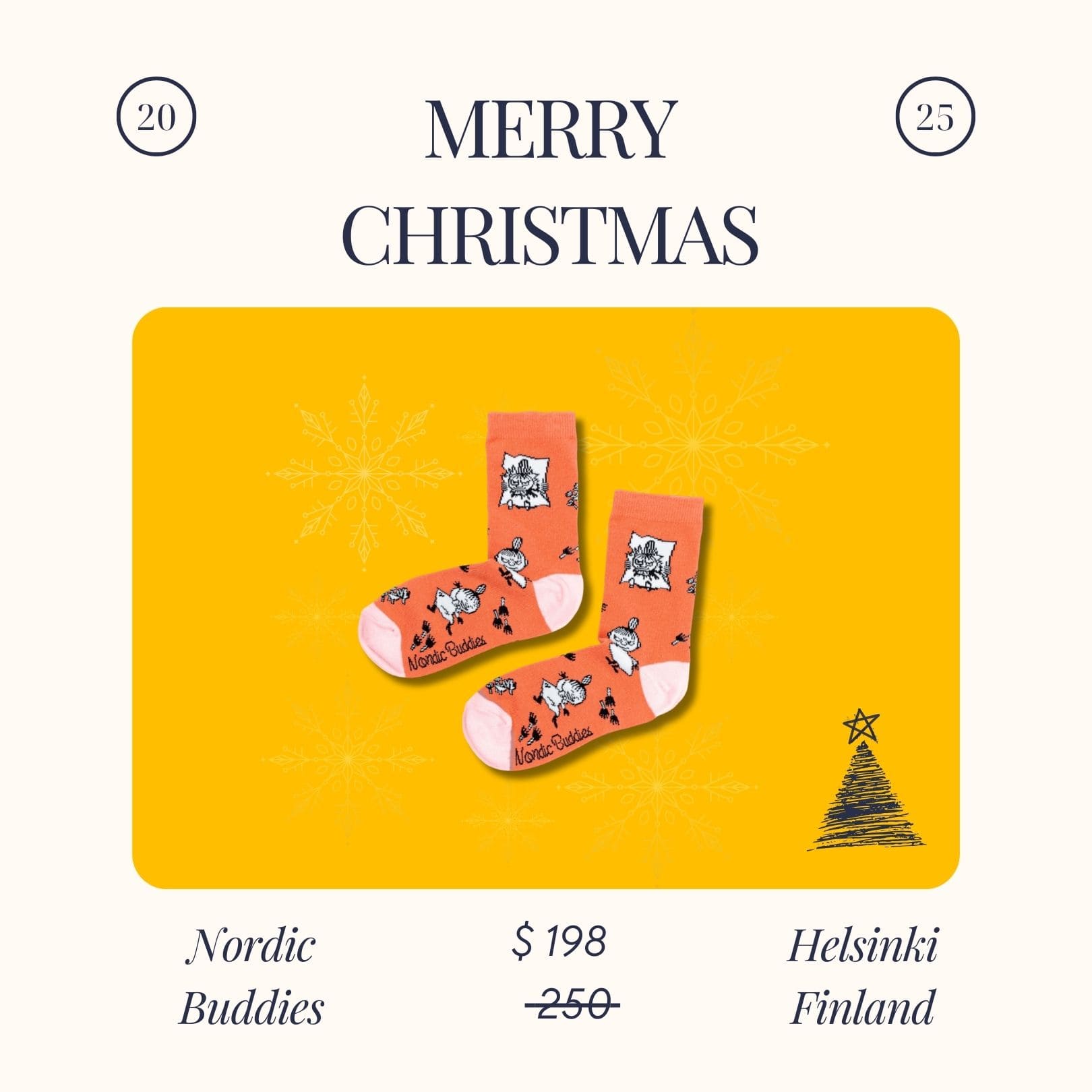 Nordic Buddies 北歐好麻吉 設計女襪（中筒）瘋癲小不點