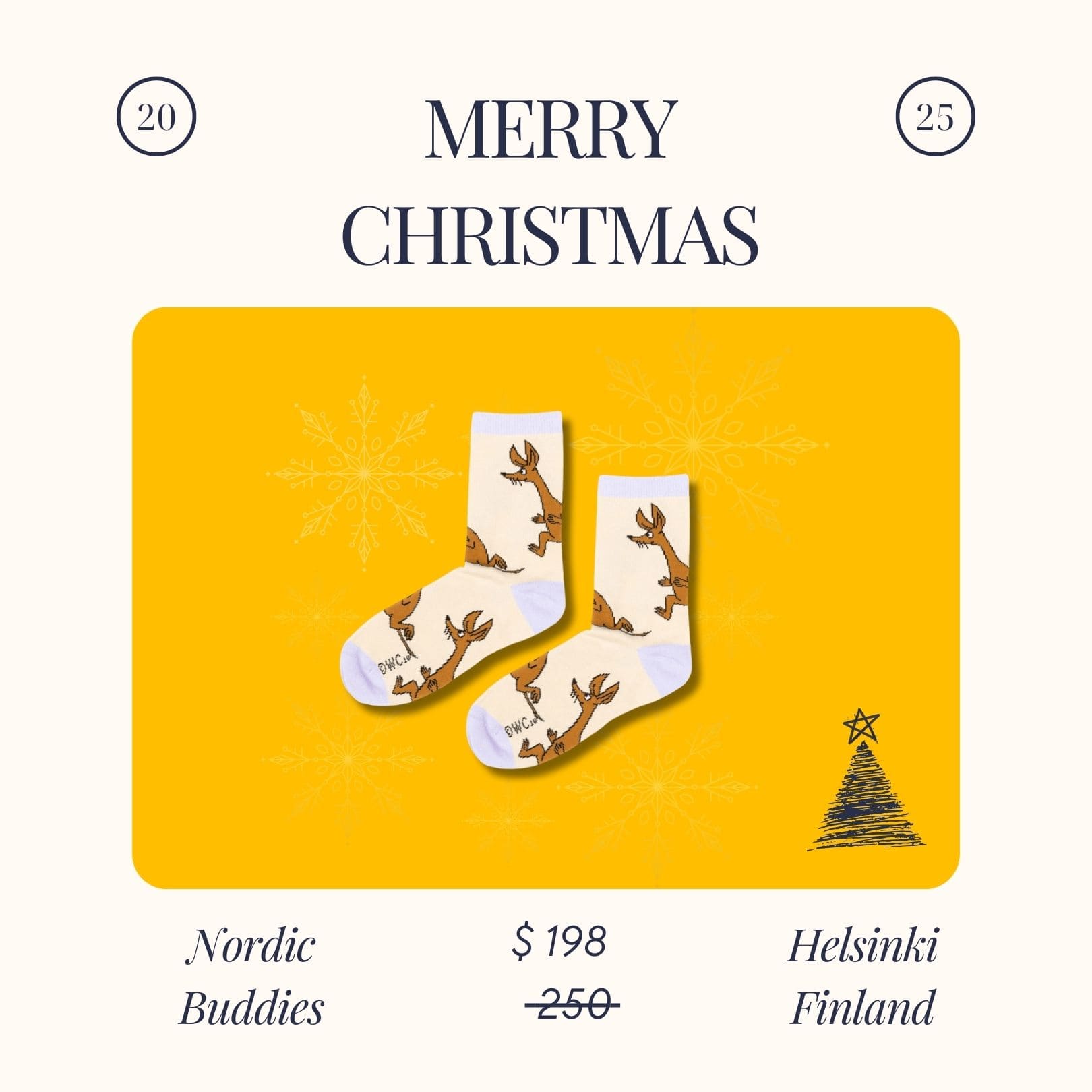 Nordic Buddies 北歐好麻吉 設計女襪（中筒）奔跑吧大耳
