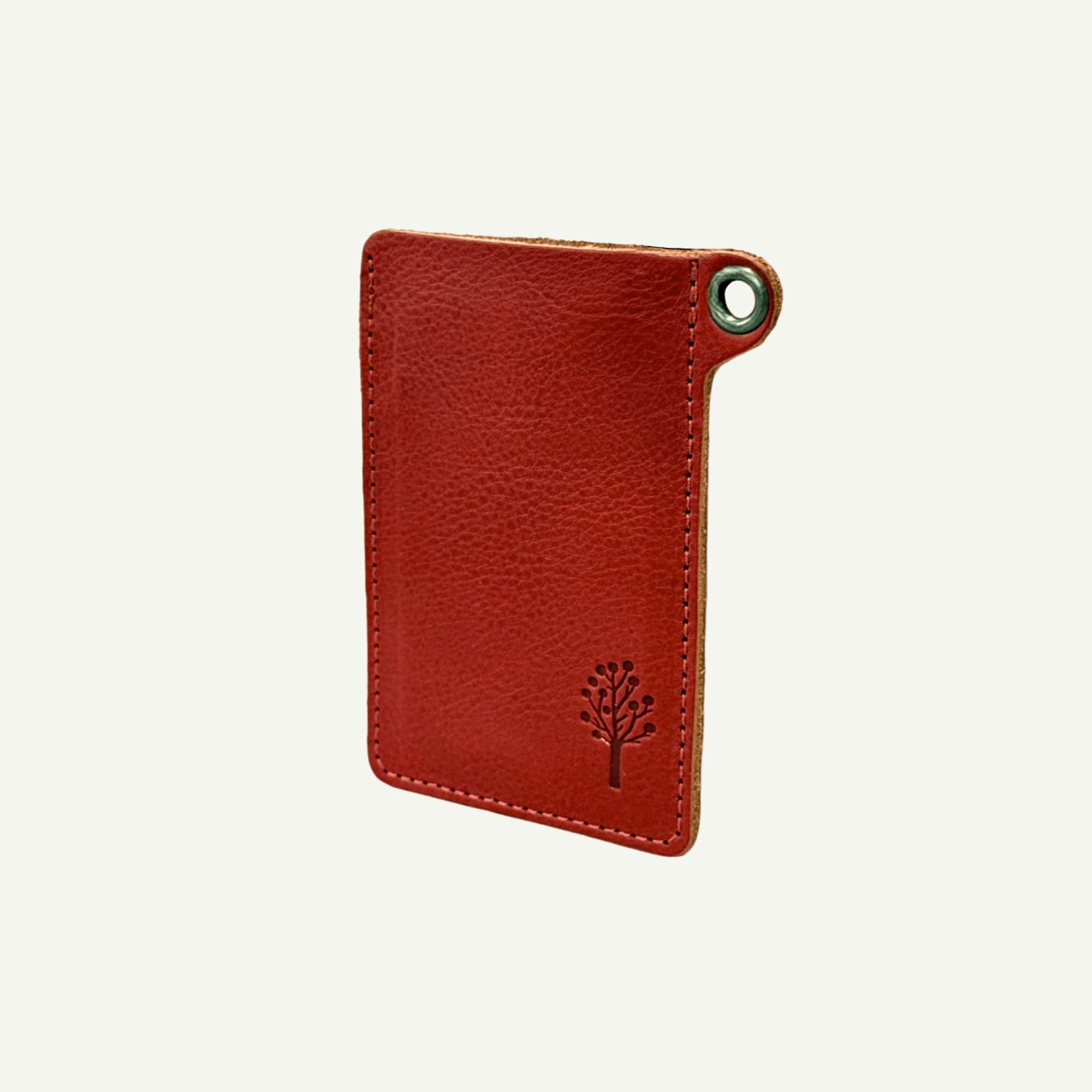 Kanmi 淺草革小物 玉露印本革票卡夾 紅曜