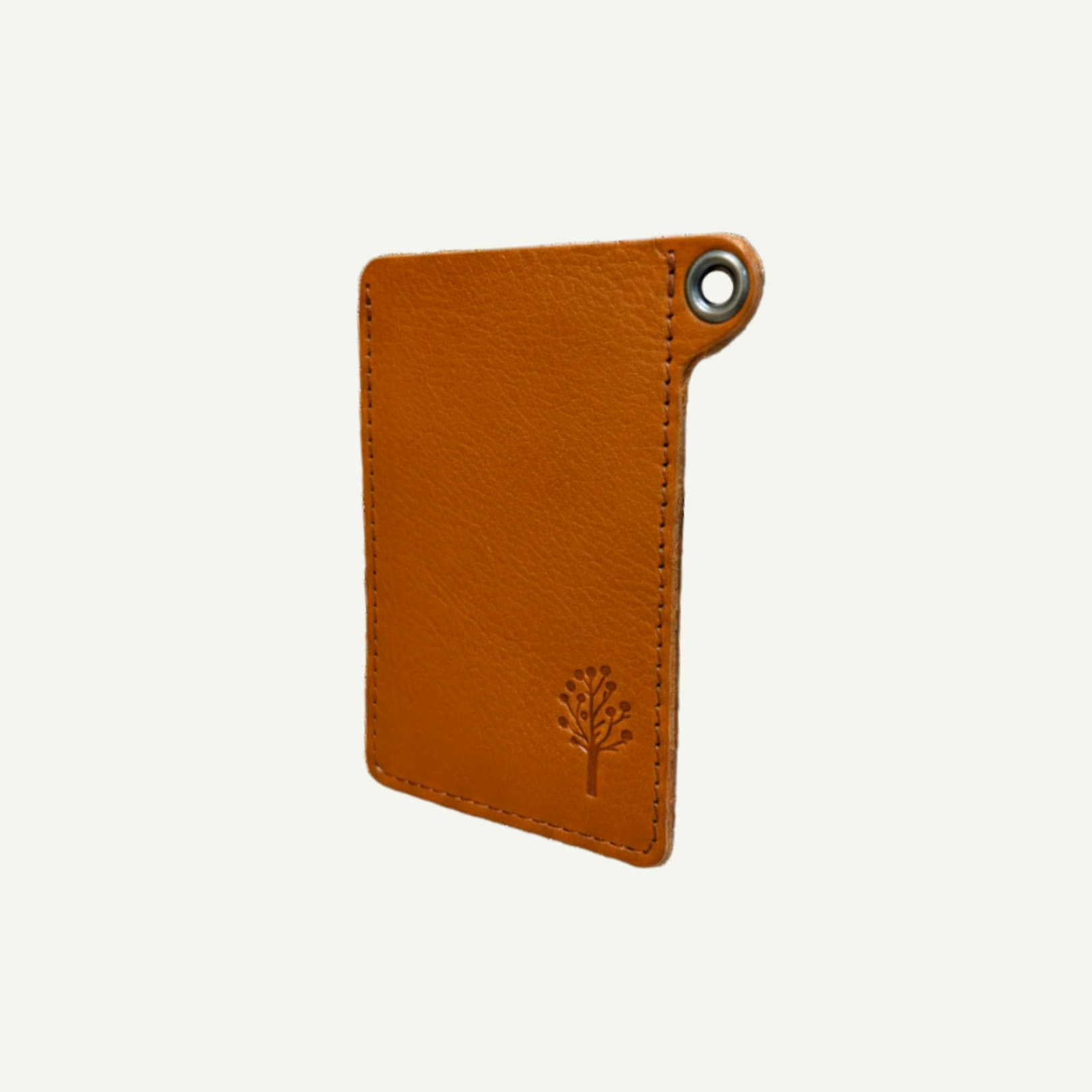 Kanmi 淺草革小物 玉露印本革票卡夾 駝棕