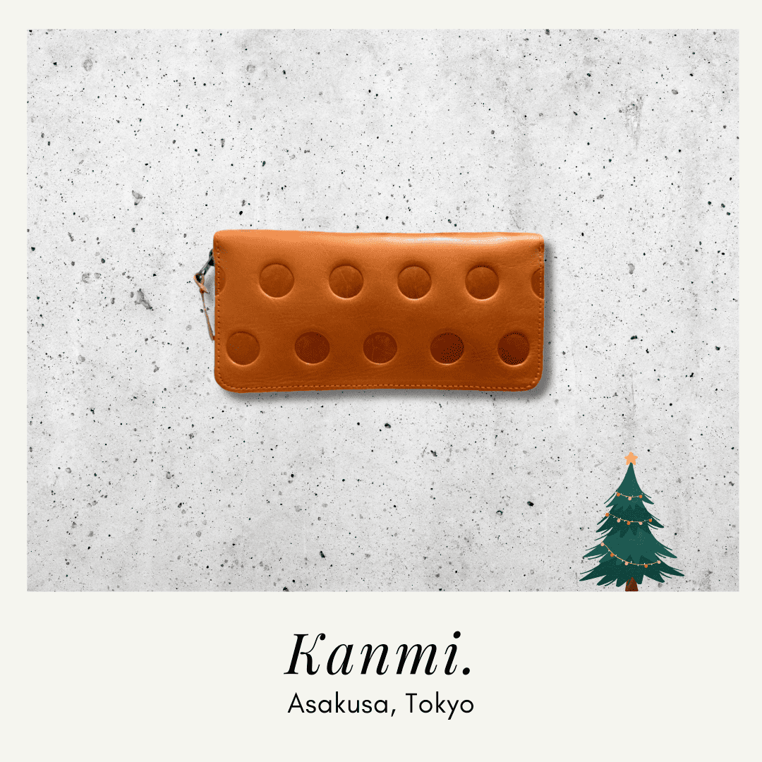 Kanmi. 淺草革小物 甘飴印本革長夾 焦糖 19 1080x1080