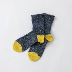 SOUKI創喜奈良襪【RE LOOP】JAZZ MIX羅紋輕暖襪 JAZZ MIX RIB CREW 海軍藍