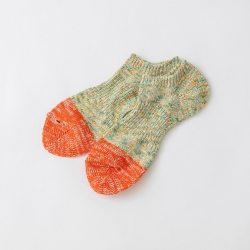 SOUKI創喜奈良襪【RE LOOP】吉野葛和紙踝襪 WASHI MIX BICOLOR ANKLET 橘