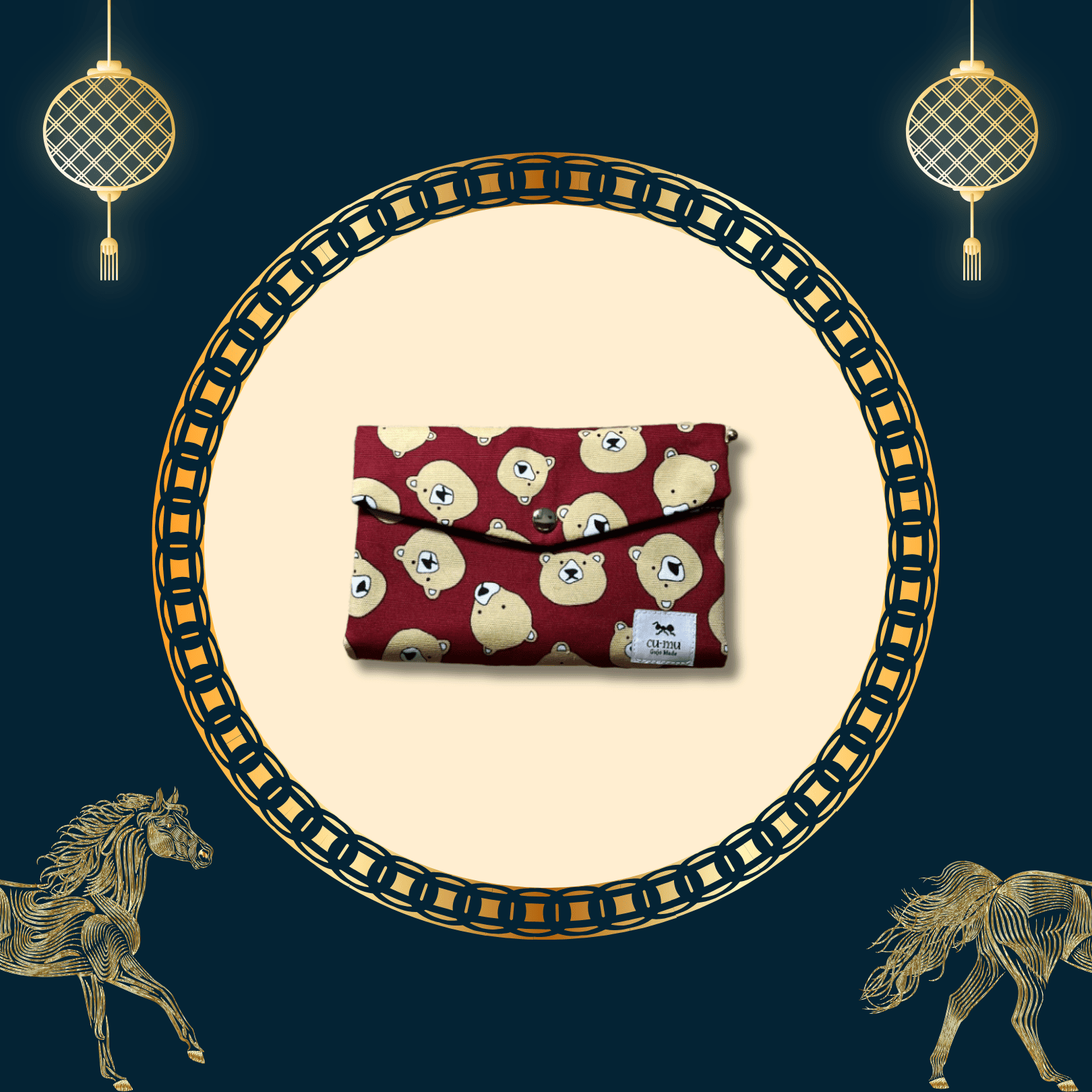 2026 Lunar New Year Select 馬躍新春促銷選品 11 cu-mu 岐阜別趣布小物 蜂巢財布 小熊 紅