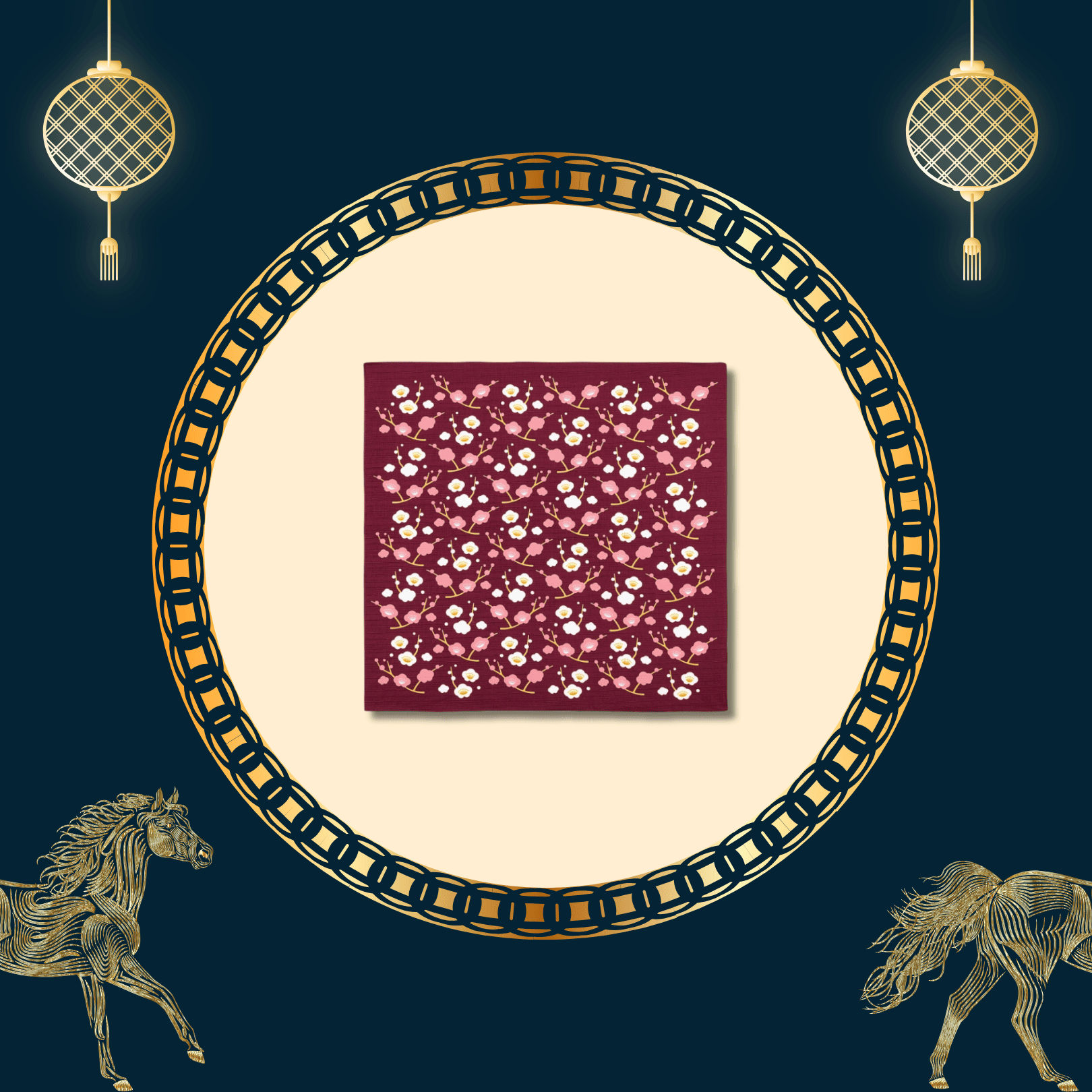 2026 Lunar New Year Select 馬躍新春促銷選品 19 MIYAMOTO 宮本手巾 和感風呂敷 70 x 70 cm 梅花妝