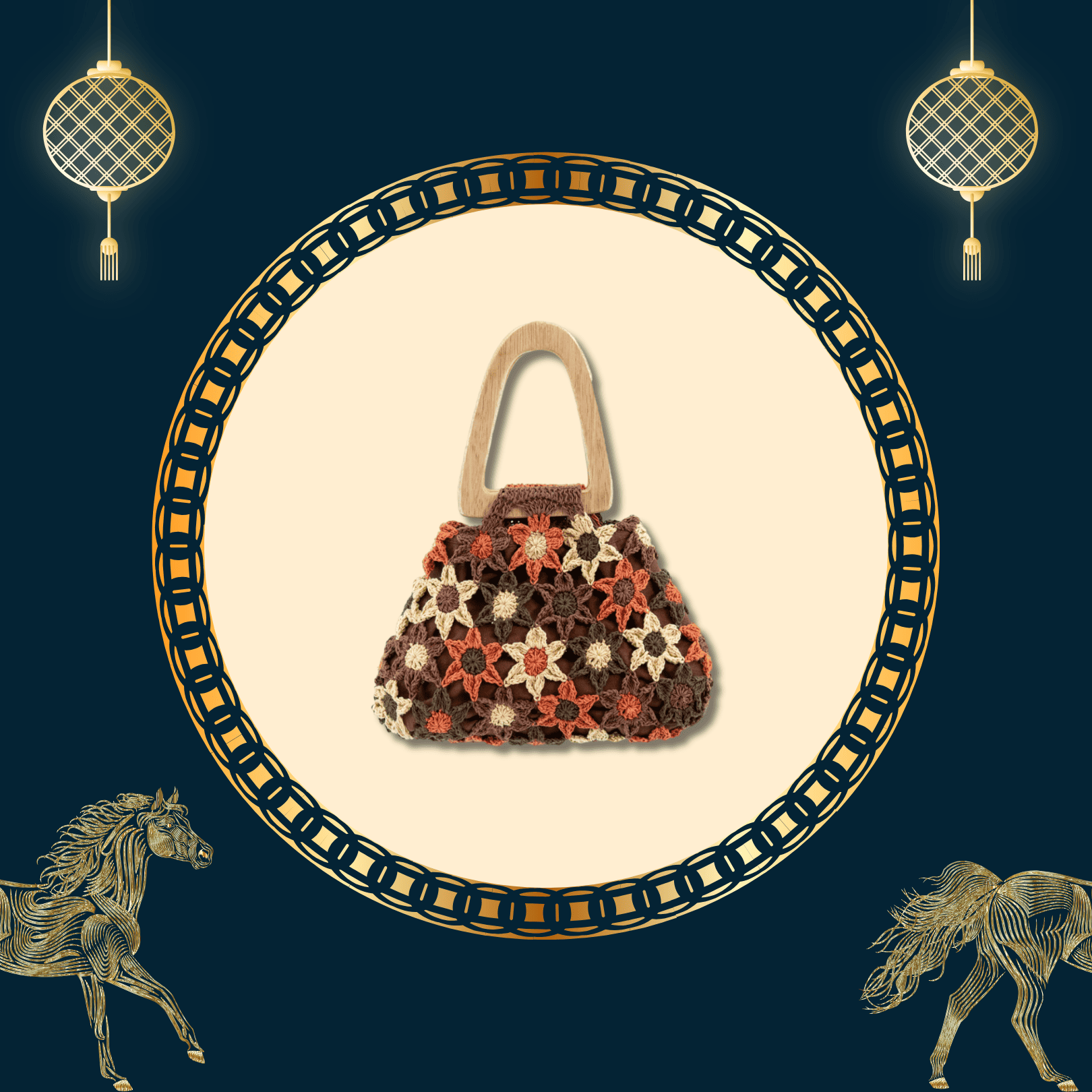 2026 Lunar New Year Select 馬躍新春促銷選品 20 Balizen 峇里手作 手工鉤織繁花提包 可可棕