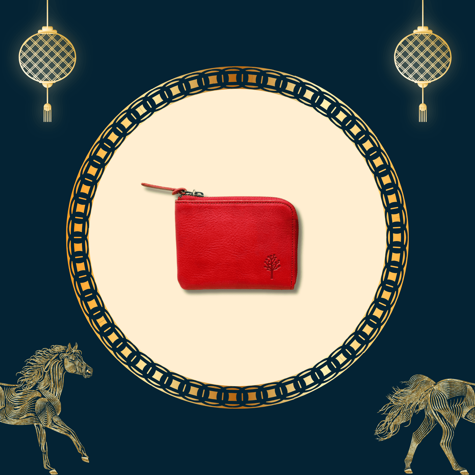 2026 Lunar New Year Select 馬躍新春促銷選品 6 Kanmi 淺草革小物 玉露印本革Ｌ型短夾 紅醋栗