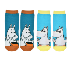 Moomintroll Kids Socks - Spirited - Light Blue（中筒童襪）嚕嚕米頭好壯壯