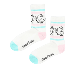 Moomintroll Retro Ladies Socks - White（中筒女襪）翻滾吧嚕嚕米