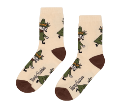 Snufkin Adventure Women's Socks - Beige（中筒女襪）阿金大冒險