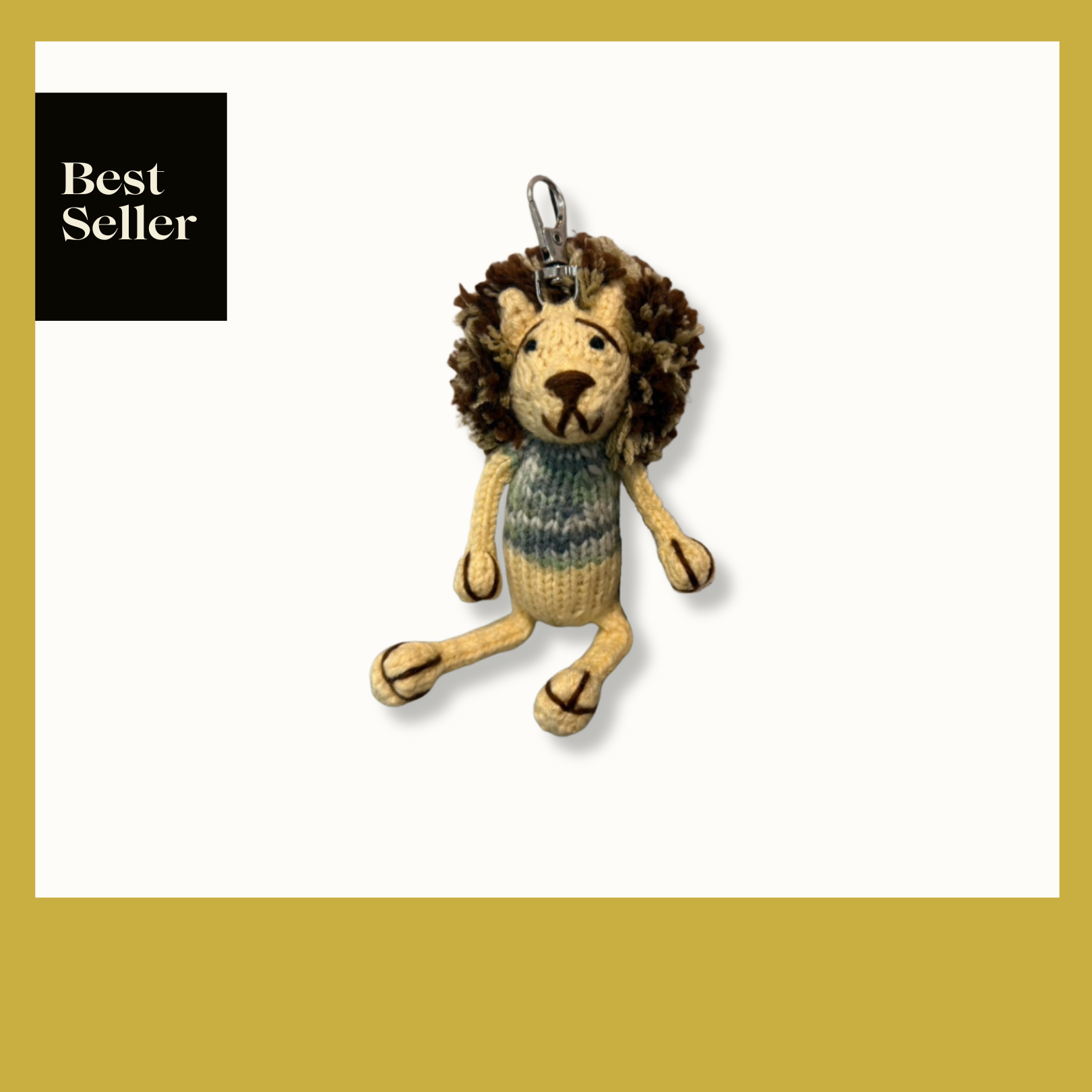 Gogo Olive Animal Key Rings 暖心小萌伴 辛巴威手織動物玩偶吊飾鑰匙圈 Lion (Shumba) 獅子舒巴