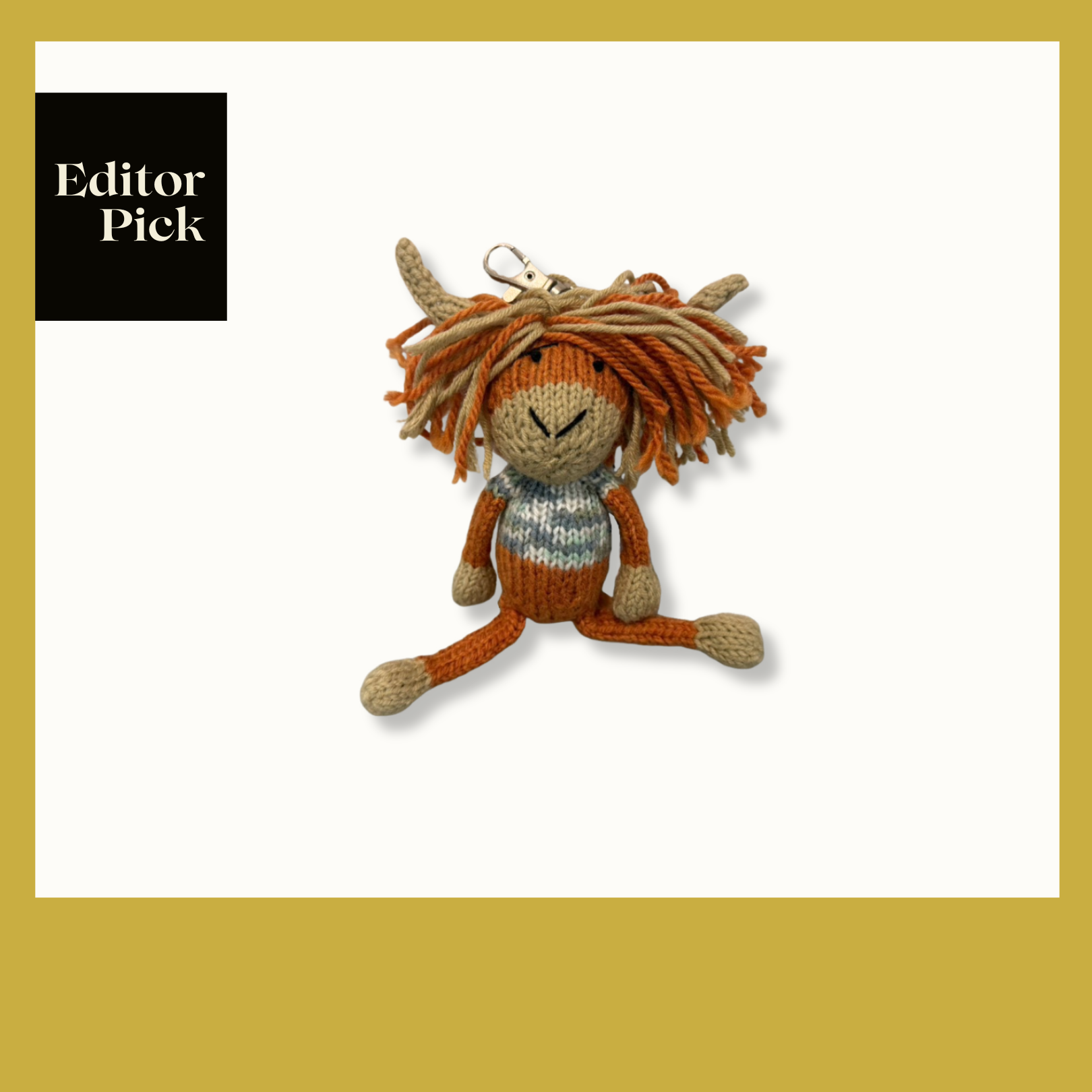 Gogo Olive Animal Key Rings 暖心小萌伴 辛巴威手織動物玩偶吊飾鑰匙圈 Highland Coo 蘇格蘭高地牛酷庫