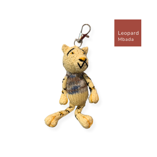 Gogo Olive Animal Key Rings 暖心小萌伴 辛巴威手織動物玩偶吊飾鑰匙圈 Leopard (Mbada) 花豹姆巴達