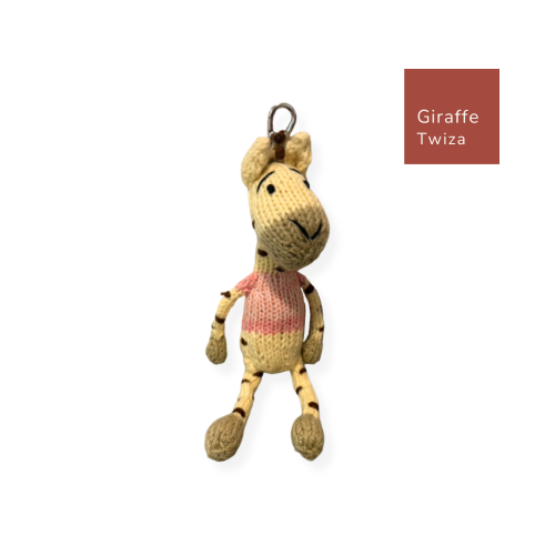 Gogo Olive Animal Key Rings 暖心小萌伴 辛巴威手織動物玩偶吊飾鑰匙圈 Giraffe (Twiza) 長頸鹿圖伊札