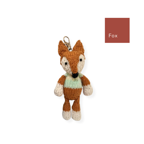 Gogo Olive Animal Key Rings 暖心小萌伴 辛巴威手織動物玩偶吊飾鑰匙圈 Fox 阿狐