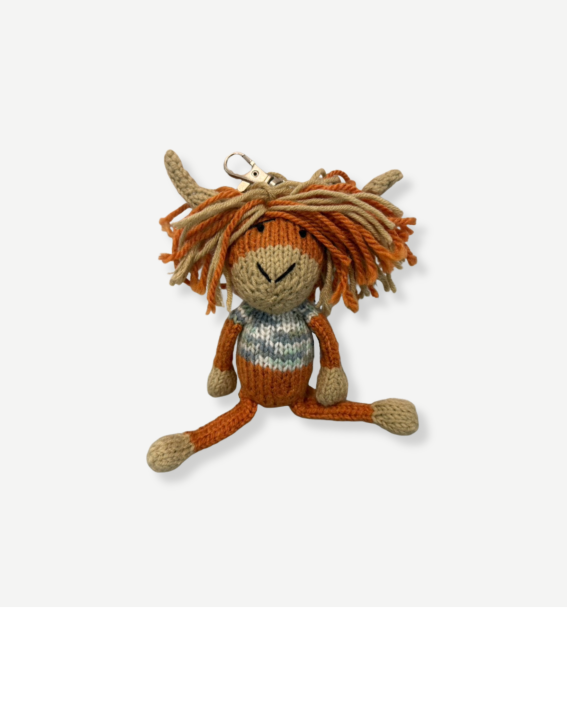 Gogo Olive Animal Key Rings 暖心小萌伴 辛巴威手織動物玩偶吊飾鑰匙圈 83 Highland Coo 蘇格蘭高地牛酷庫