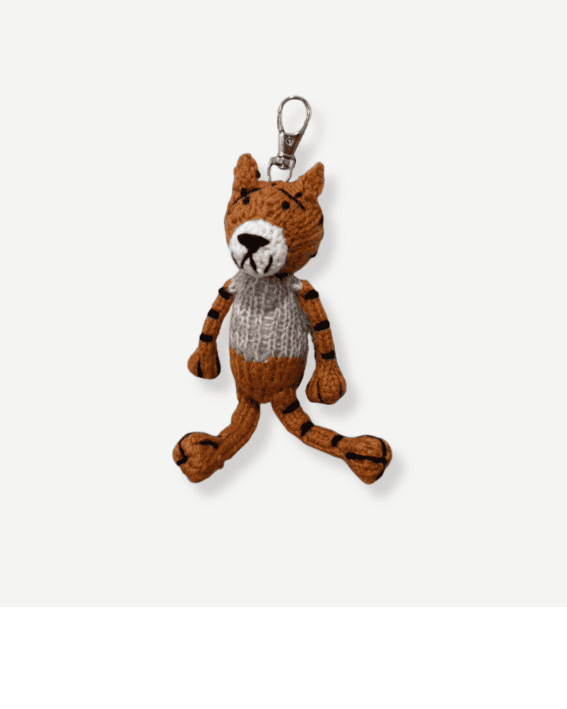 Gogo Olive Animal Key Rings 暖心小萌伴 辛巴威手織動物玩偶吊飾鑰匙圈 Tiger 虎寶