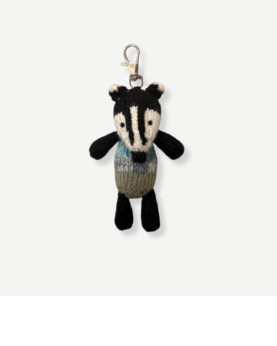 Gogo Olive Animal Key Rings 暖心小萌伴 辛巴威手織動物玩偶吊飾鑰匙圈 95 Badger 小獾