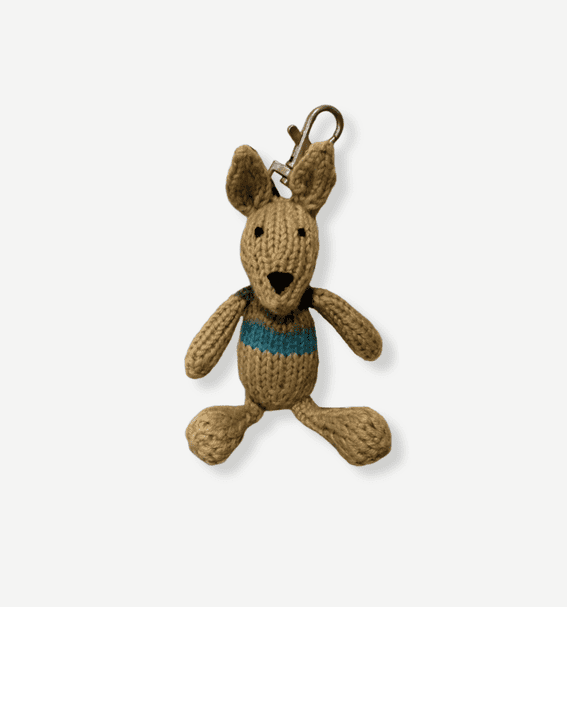 Gogo Olive Animal Key Rings 暖心小萌伴 辛巴威手織動物玩偶吊飾鑰匙圈 Joey (Kangaroo) 袋鼠喬伊
