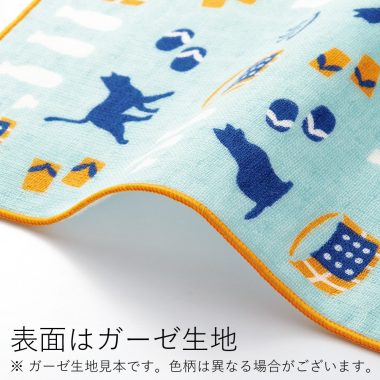 宮本手帕 MIYAMOTO Handkerchief 25 x 25 cm - 溫泉與貓 Onsen and Cat 3